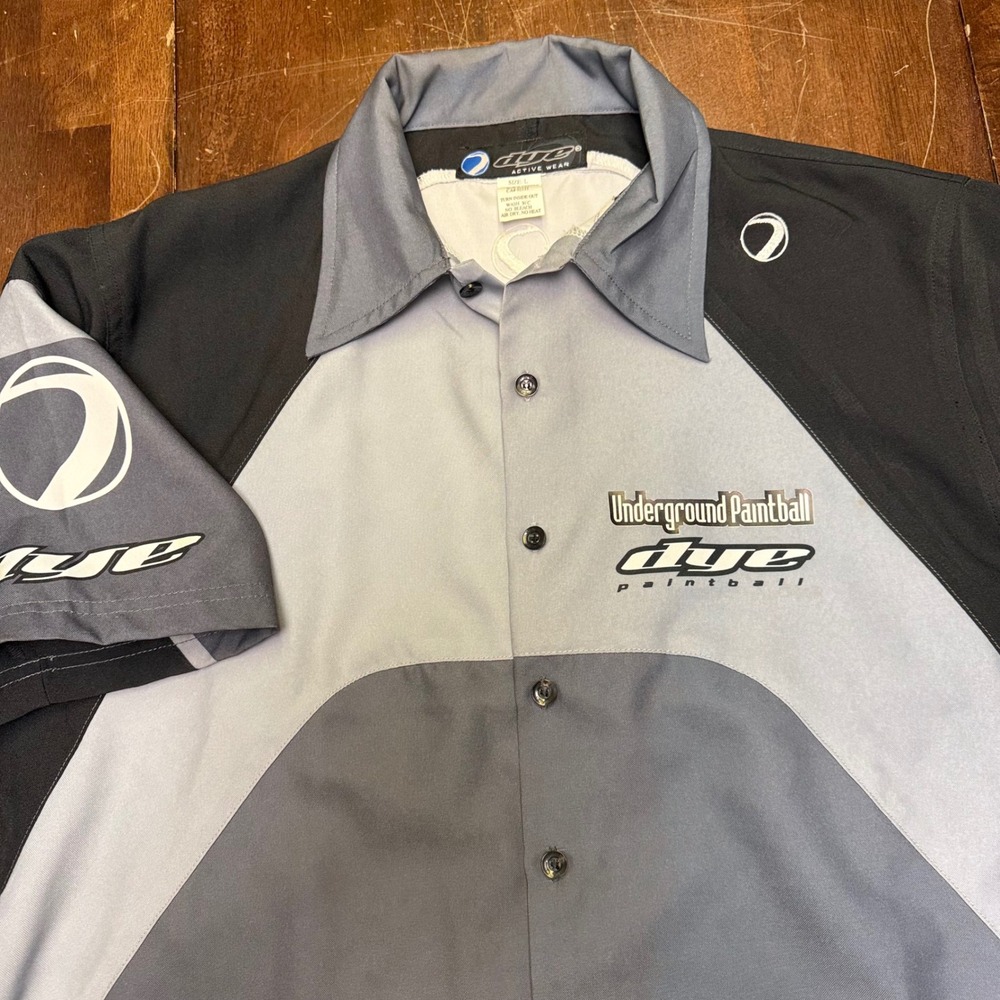 VTG Dye Paintball C3 Pit Shirt Mens Large Grey Black Underground Logo Jersey